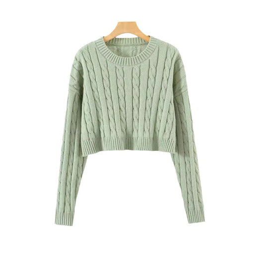 Damen Kurzgeschnittener Strickpullover R&B