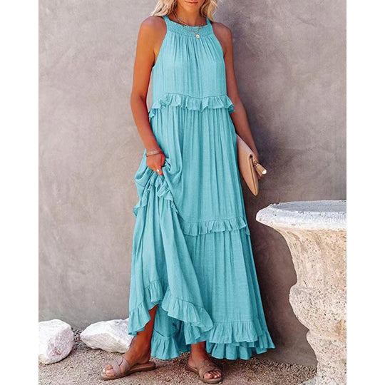 Damen Maxikleid mit voluminösem Rock R&B