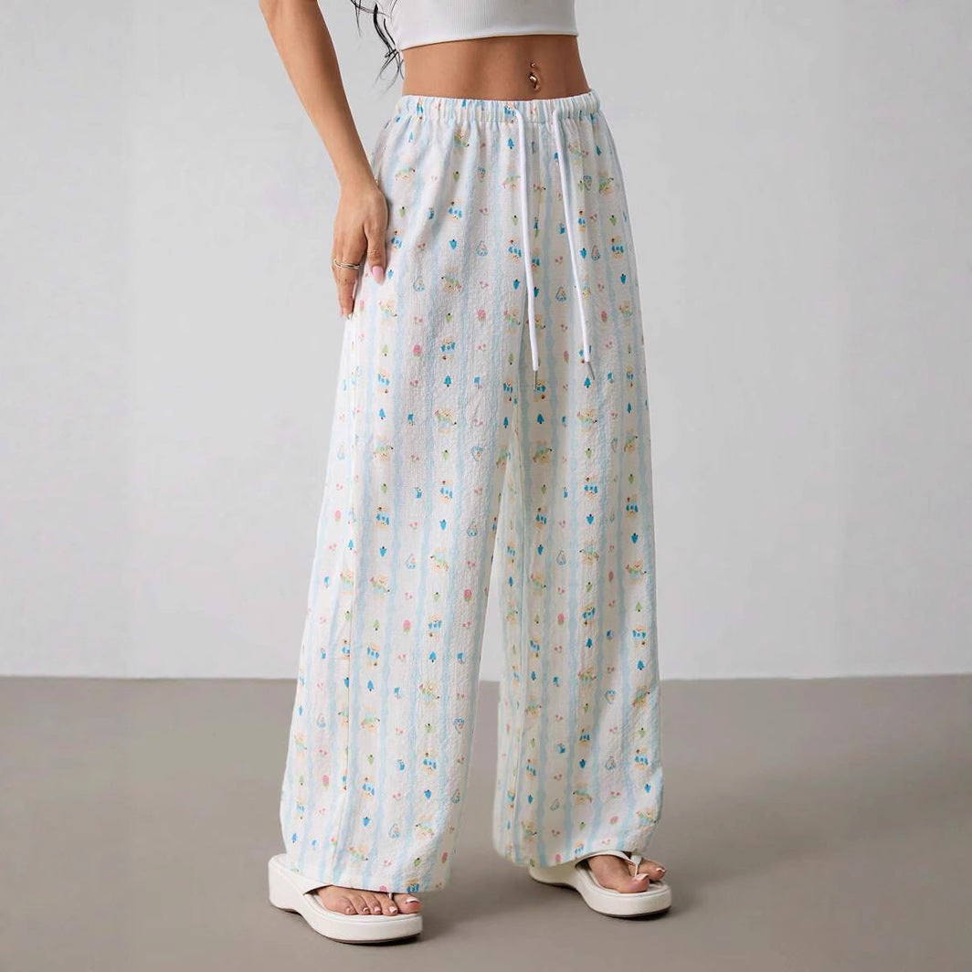 Damen luftige Sommerhose mit buntem Blumenmuster R&B