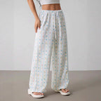Damen luftige Sommerhose mit buntem Blumenmuster R&B