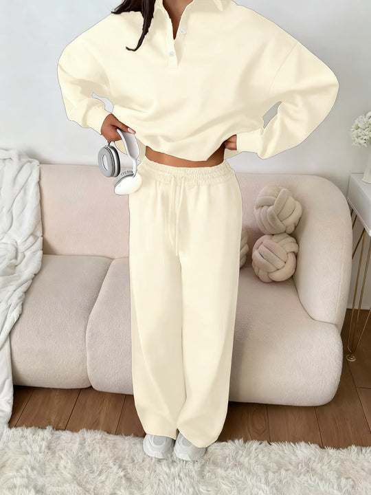 Damen lässiges Oversized Sweatshirt und Jogginghose Set R&B