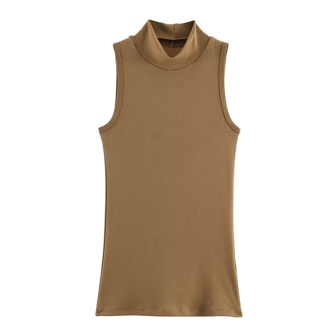 Damen Rollkragen-Tanktop aus weichem Stretch-Material R&B
