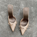 Damen elegante Slingback-Pumps mit feiner Schleifenverzierung R&B