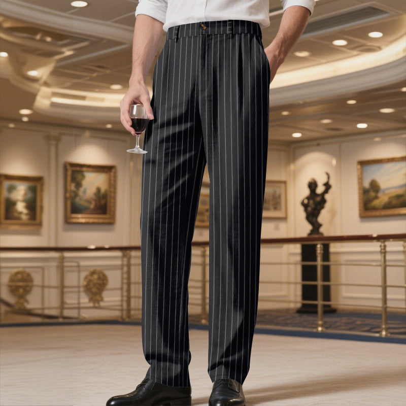 Herren elegante Streifenhose mit hohem Tragekomfort und stilvollem Design R&B