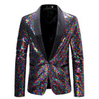 Herren eleganter Pailletten-Blazer mit modernem Schnitt und schimmernden Akzenten R&B