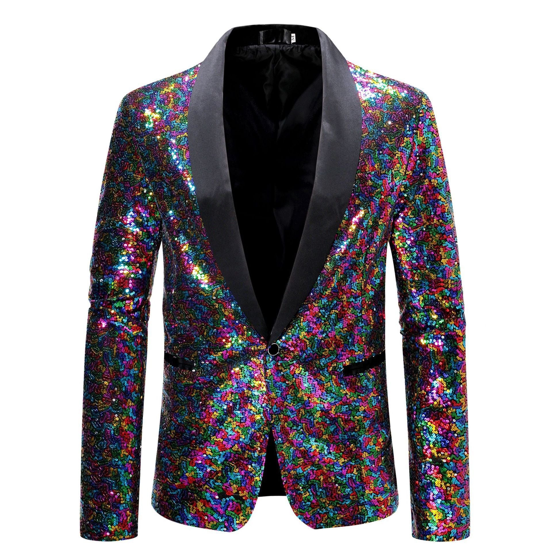 Herren eleganter Pailletten-Blazer mit modernem Schnitt und schimmernden Akzenten R&B