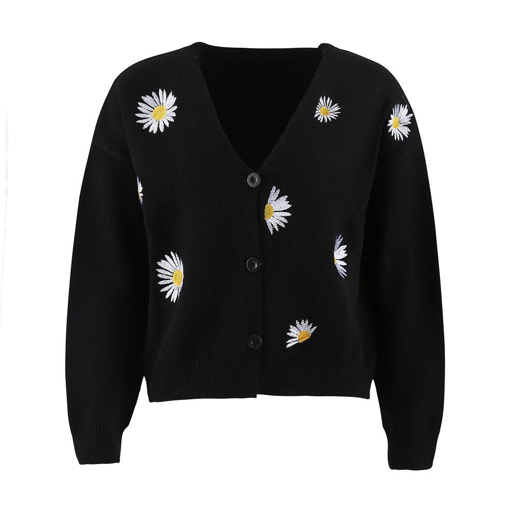 Damen Strickjacke mit Blumenmuster R&B