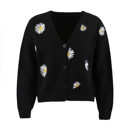 Damen Strickjacke mit Blumenmuster R&B