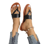 Damen Offene Freizeit-Sandalen mit geflochtenem Riemendesign R&B