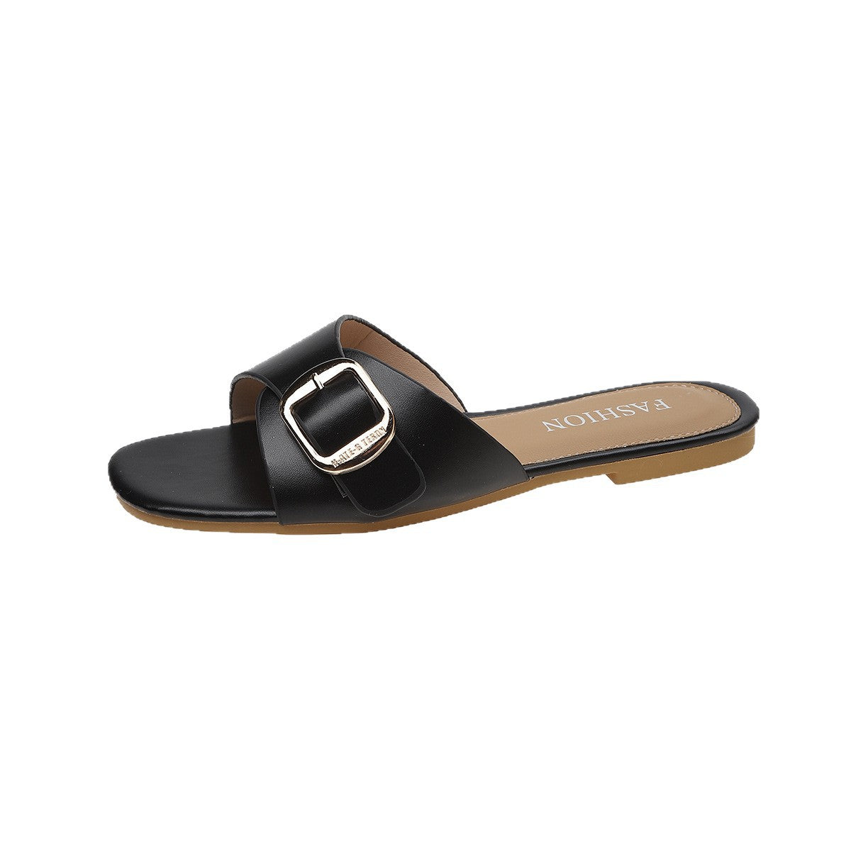 Damen elegante Schlappen mit dekorativer Schnalle R&B