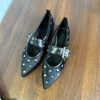 Damen modische Ballerinas mit auffälligen Loch- und Schnallendetails R&B