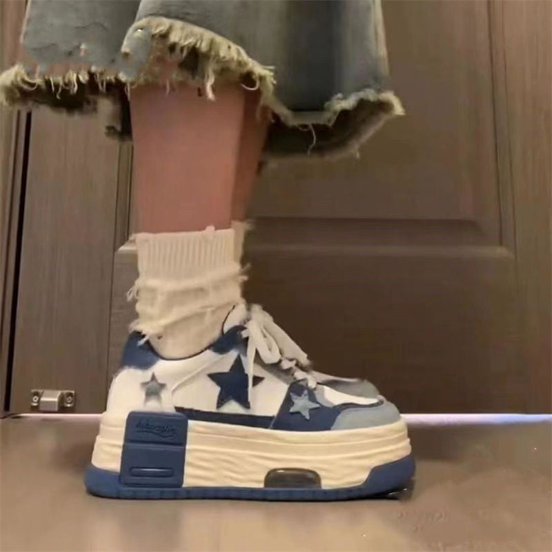 Damen Plateau Sneaker mit Stern-Design