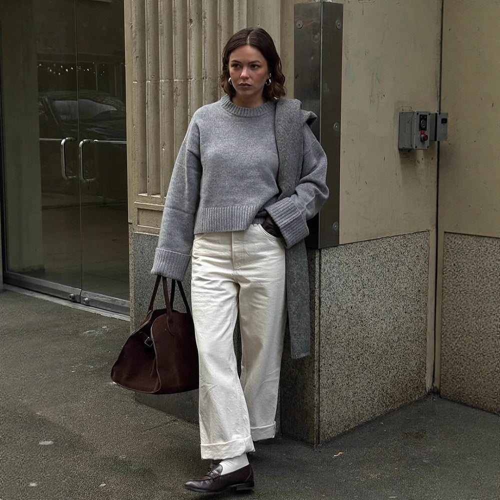 Damen gemütlicher, oversized Strickpullover R&B