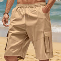 Herren nan technische Reisefreizeit-Bermuda mit elastischem Bund, Kordelzug und funktionalen Klapptaschen R&B