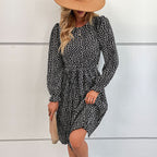 Damen Midi-Kleid mit elegantem Rüschendesign und Bindegürtel R&B