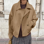 Damen oversized Wickeljacke mit lässigem Schnitt und praktischen Taschen R&B