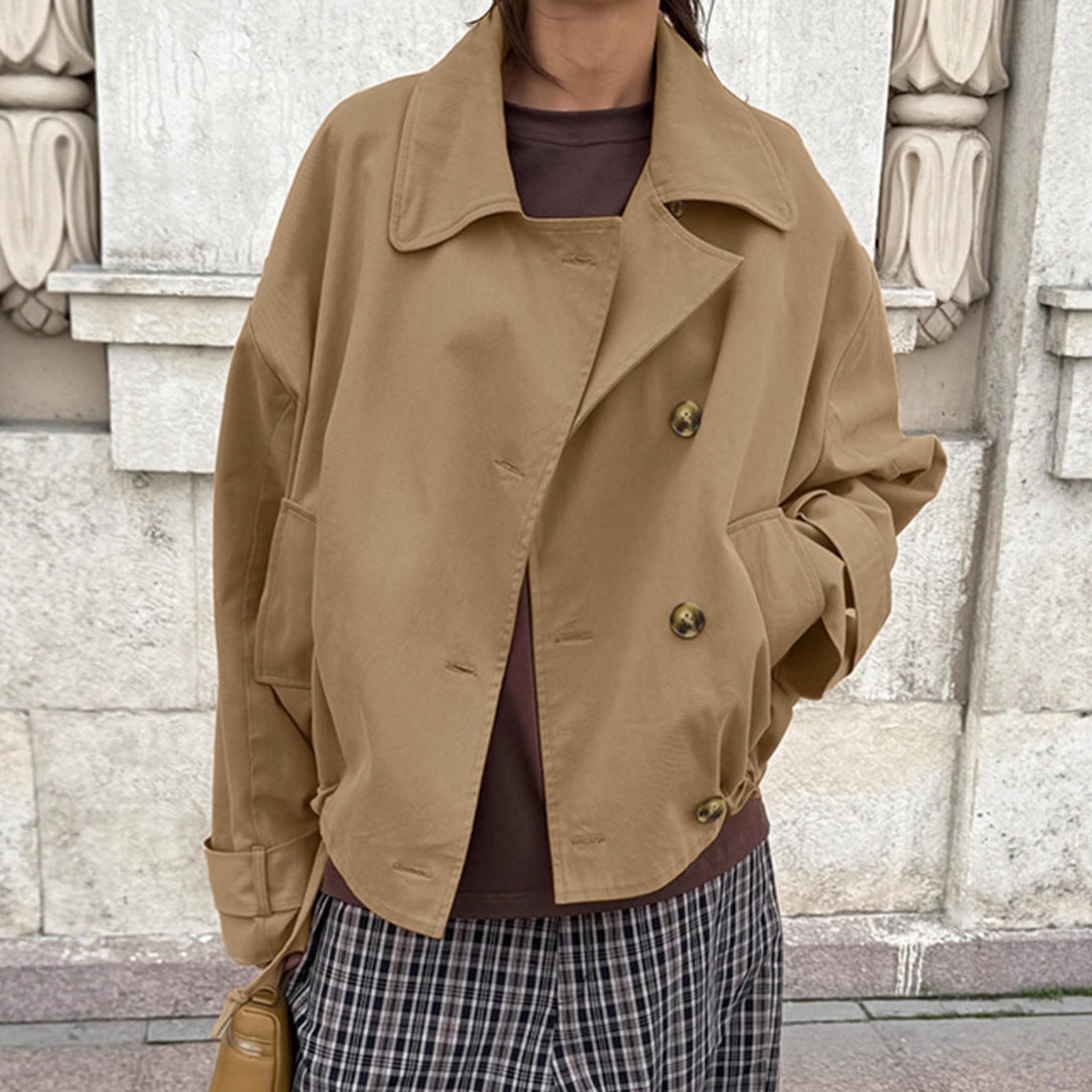 Damen oversized Wickeljacke mit lässigem Schnitt und praktischen Taschen R&B