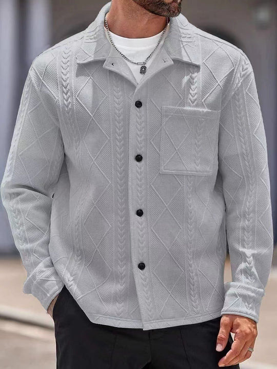 Herren Strickhemd mit modernem Design und strukturiertem Gewebe R&B