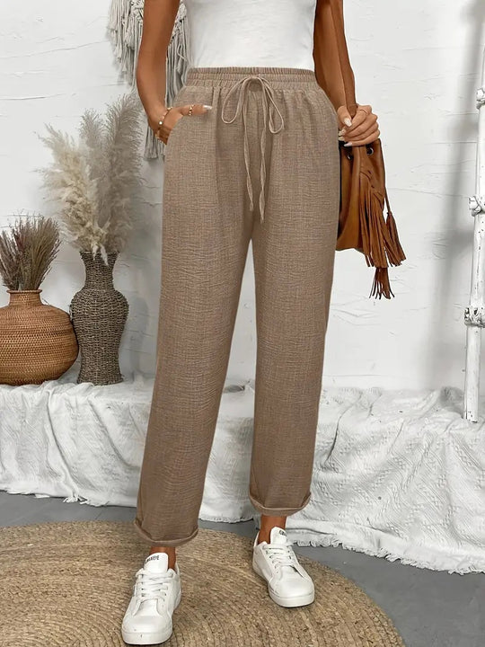 Damen Loungehose mit elastischem Bund und modischen Details R&B