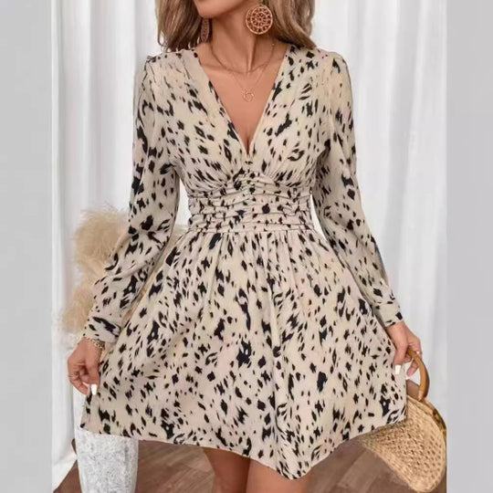 Damen Kurzarm Kleid R&B