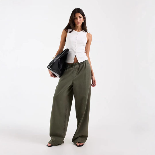 Damen Ärmelloses Rippenshirt mit durchgehender Knopfleiste R&B