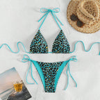 Damen Triangel-Bikini mit verstellbaren BindR&Bändern und tierischem Design R&B