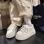 Damen modische Plateau-Sneaker mit trendigem Design und rutschfester Sohle R&B