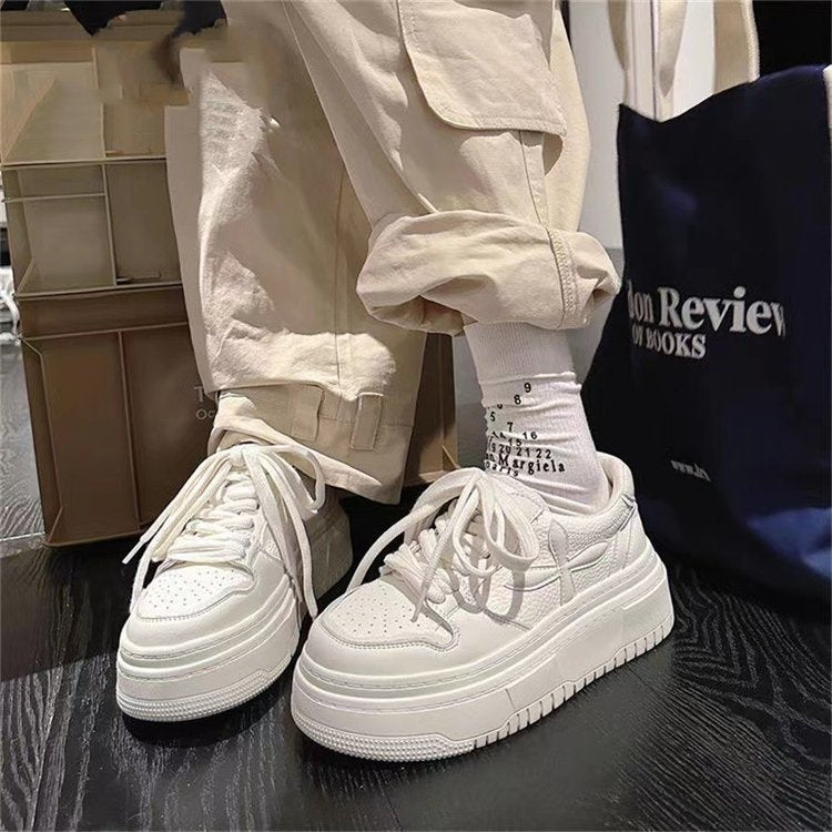 Damen modische Plateau-Sneaker mit trendigem Design und rutschfester Sohle R&B