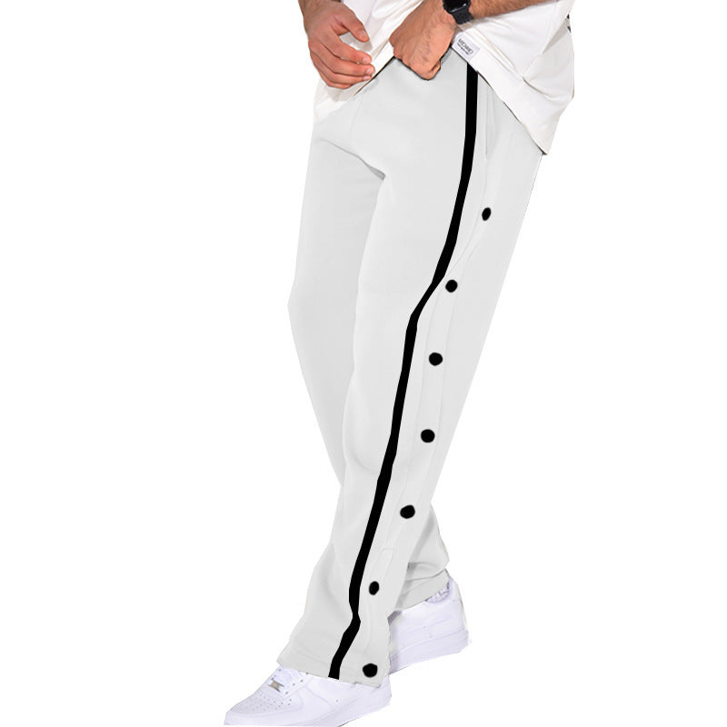Herren Sportliche Jogginghose mit Druckknopfdetails an der Seite R&B
