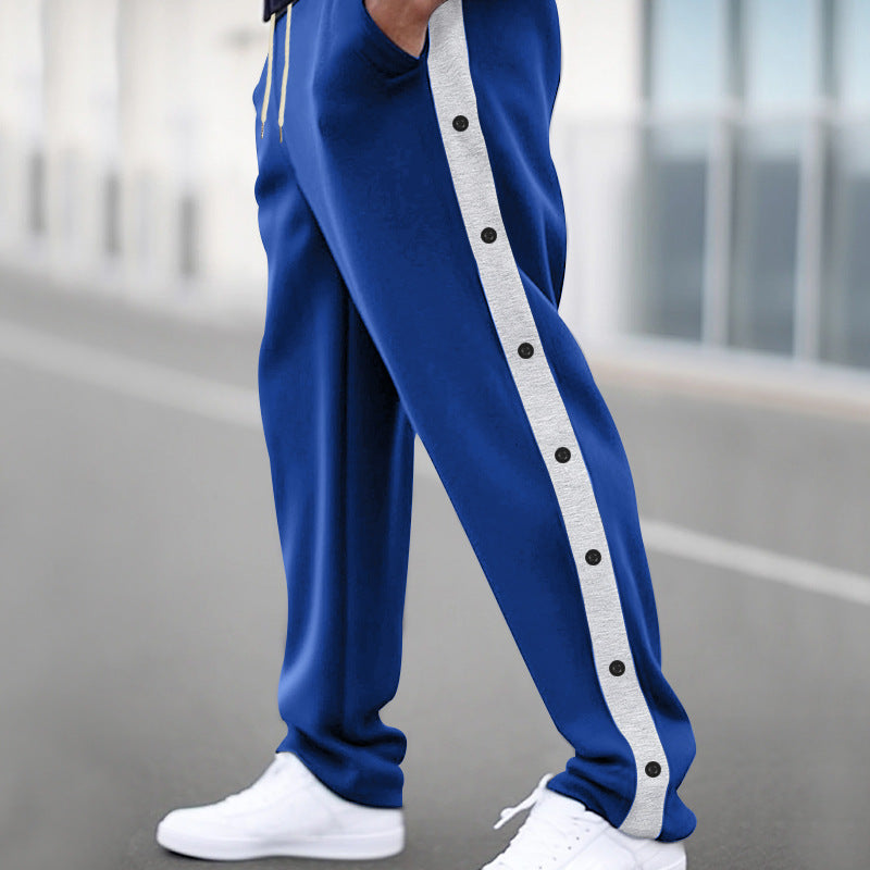 Herren Sportliche Jogginghose mit Druckknopfverschluss und atmungsaktivem Material R&B