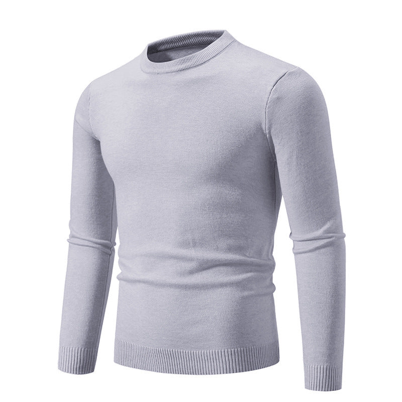 Herren klassischer Rundhals-Pullover aus weichem Strick R&B