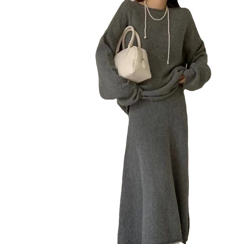 Damen Elegante Oversized-Strickkleid mit Off-Shoulder-Design R&B