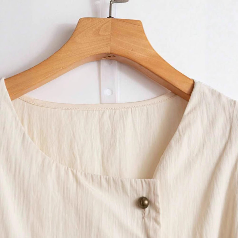 Damen Elegantes Wickeloberteil mit Knopf- und Schleifendetails R&B