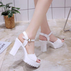 Damen Sandalen mit hohen Blockabsätzen von R&B