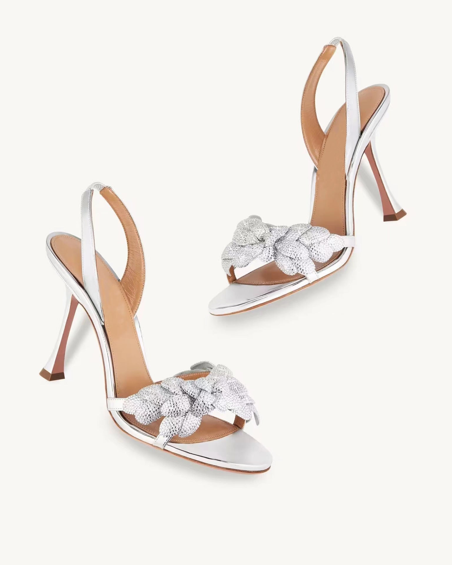 Femme Strappy High-Heeled Sandalen mit dekorativen Knotendetails R&B