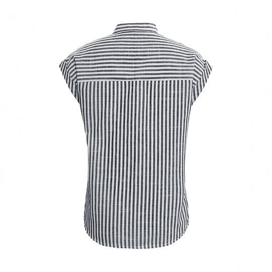 Damen lässige Hemdbluse mit feinem Streifenmuster und Knopfdetail R&B