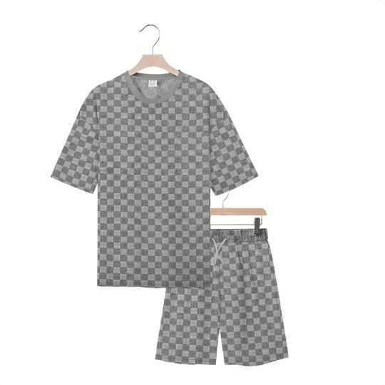 Damen Freizeit-Set mit strukturiertem T-Shirt und Shorts R&B