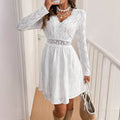 Damen Kleid mit romantischem Häkelmuster und eleganter Passform R&B