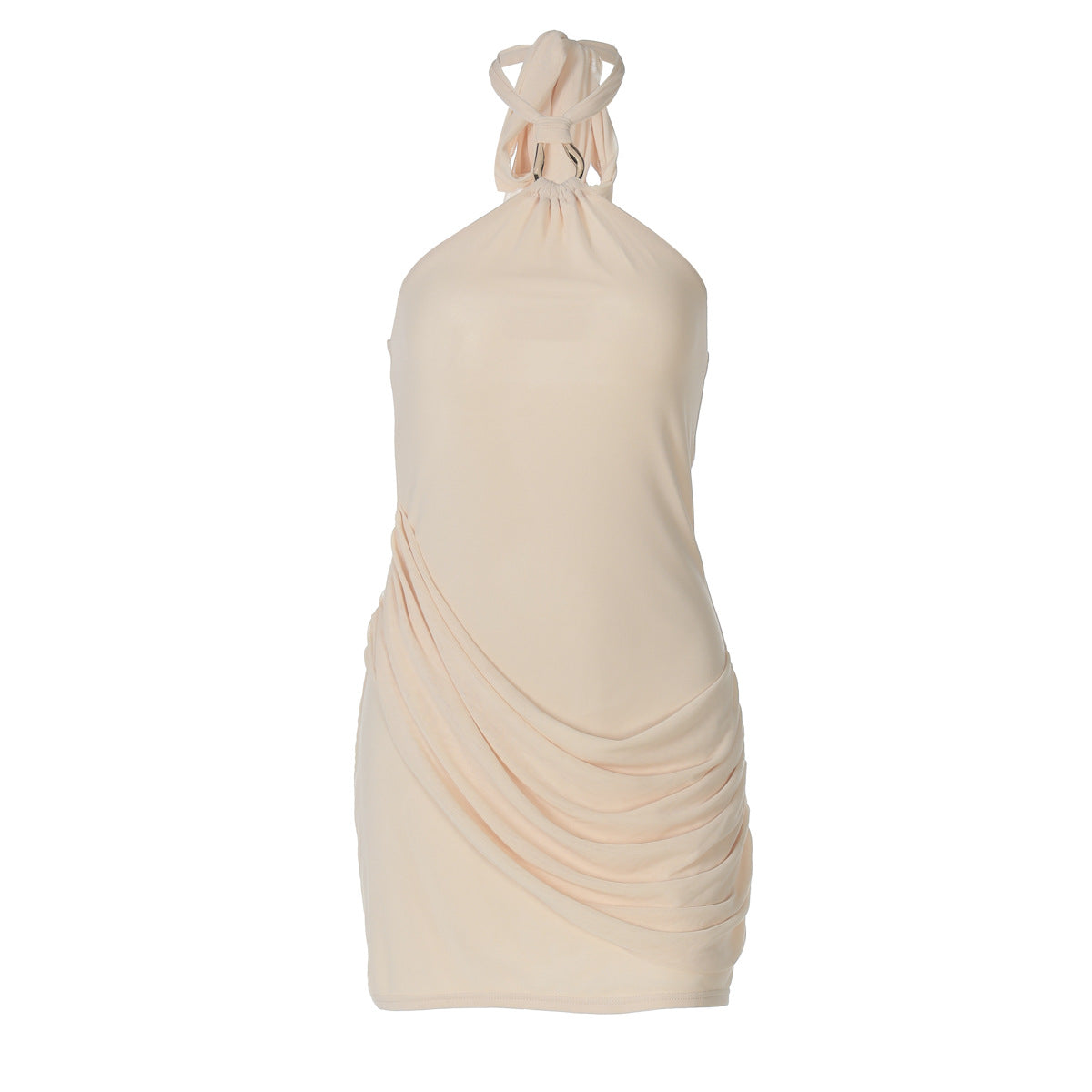 Damen Halterneck Minikleid mit raffinierten Drapierungen R&B