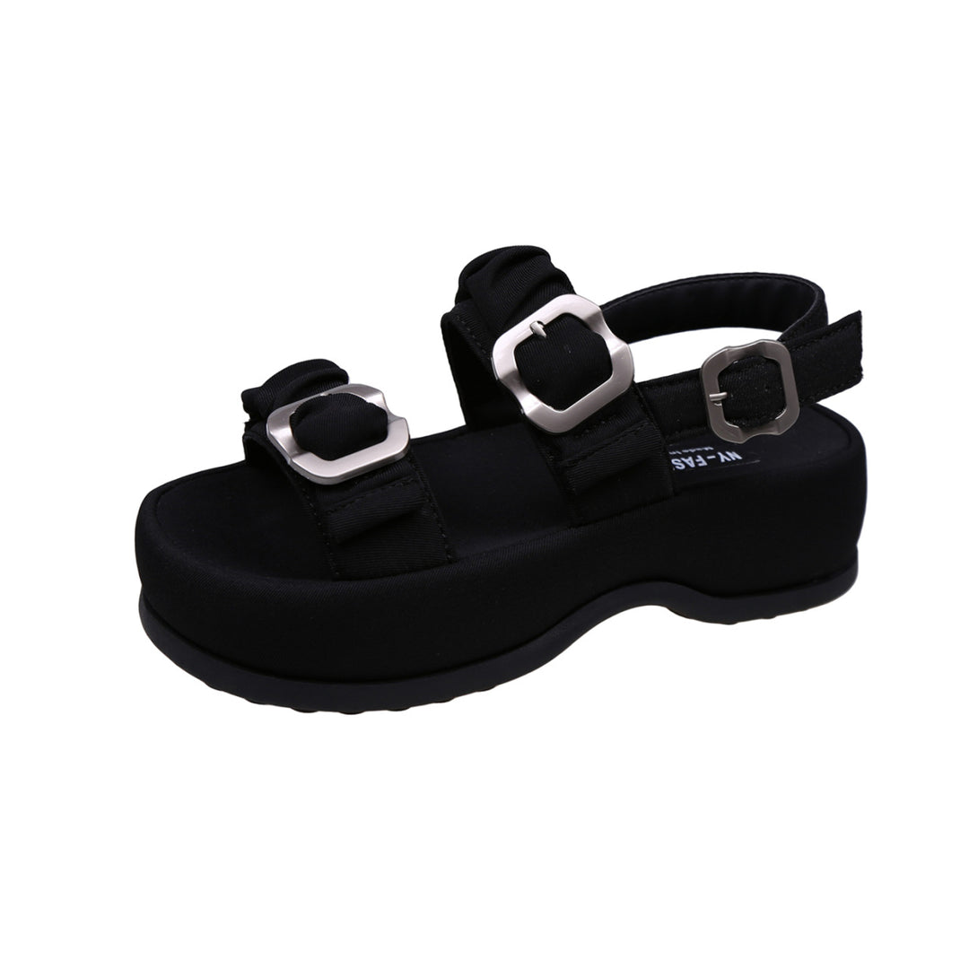 Damen Sandalen mit modischer Riemchenkonstruktion und robustem Plateau R&B