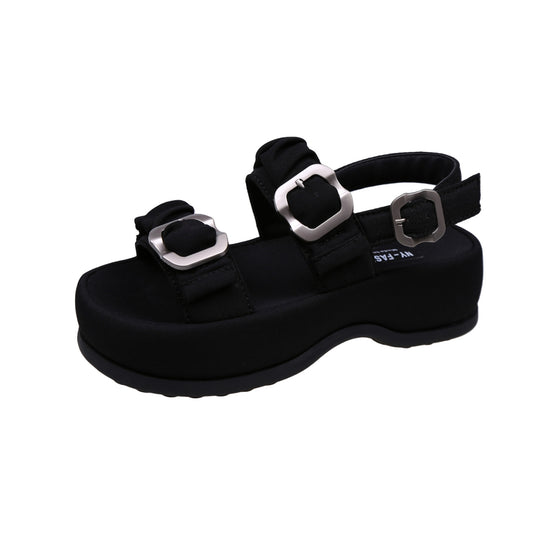 Damen Sandalen mit modischer Riemchenkonstruktion und robustem Plateau R&B