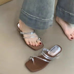 Damen elegante Sandalen mit spiralförmigem Riemendesign und Komfortfußbett R&B