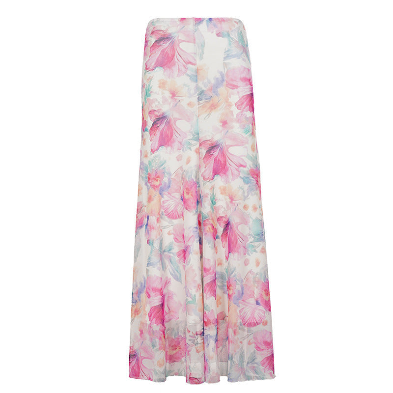 Damen Maxi-Rock mit floralen Mustern und fließendem Schnitt R&B