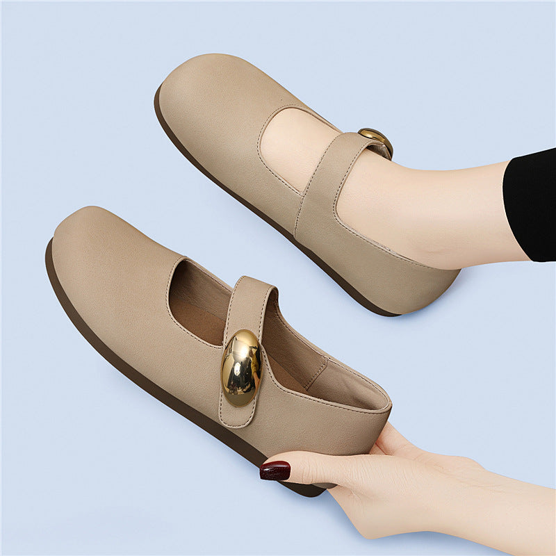 Damen elegante Ballerinas mit modischem Riemchen und zeitloser Schnalle R&B