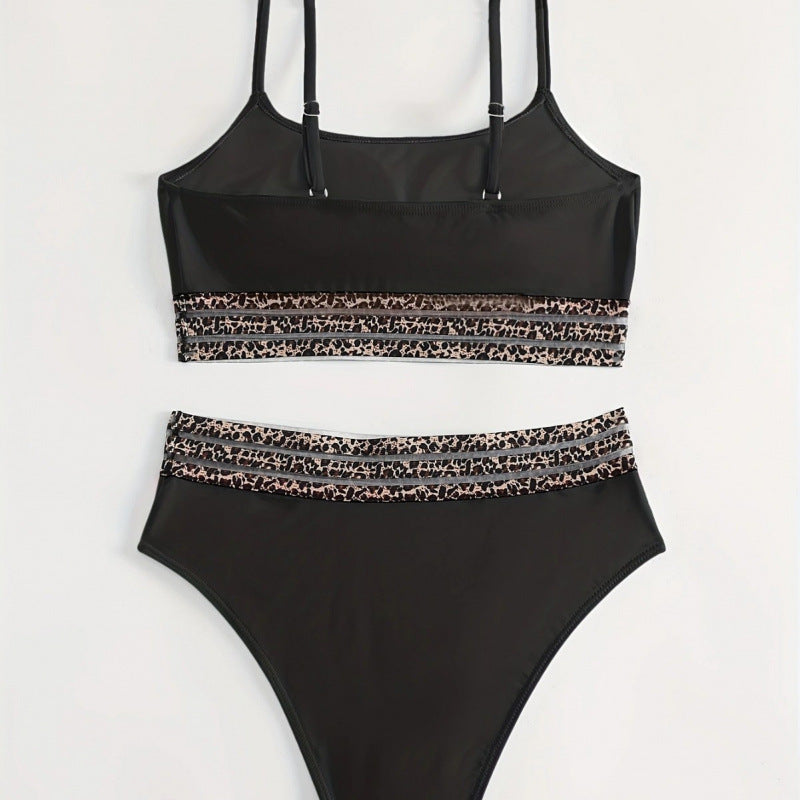 Damen Bikini-Set mit stylischem hohen Bund und modischem Animal-Design R&B