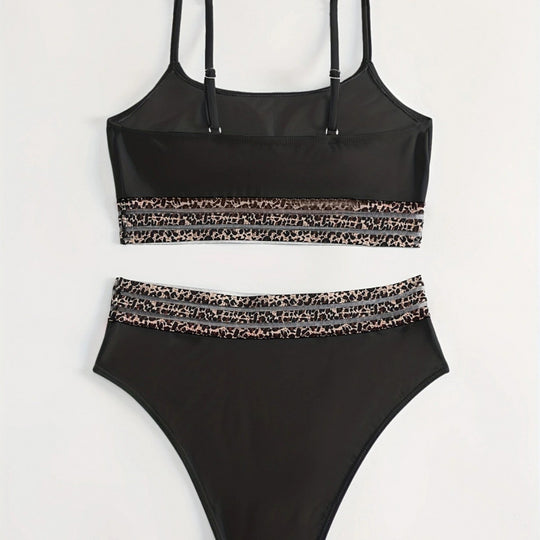 Damen Bikini-Set mit stylischem hohen Bund und modischem Animal-Design R&B