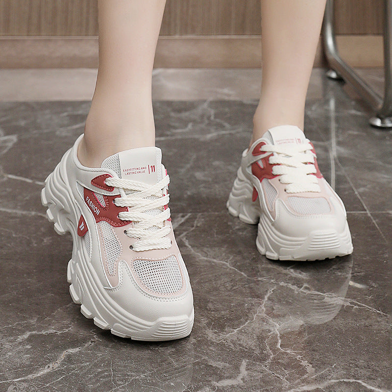 Damen modische Chunky Sneaker mit atmungsaktiver Mesh-Oberfläche und stabiler Dämpfung R&B