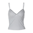 Damen Charmantes Spaghetti-Top mit Punkten R&B