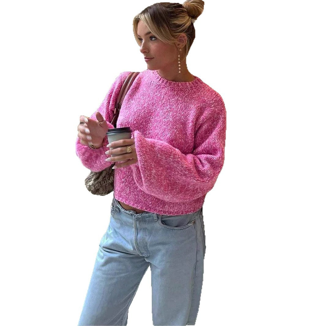 Damen Modischer Strickpullover mit weit geschnittenen Ärmeln R&B
