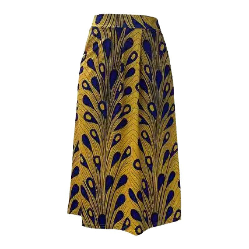 Damen Midirock mit einzigartigem floralem Print und elastischem Bund R&B